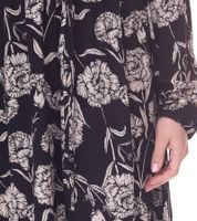 Tamaris Damen Midi-Kleid mit langen Ärmeln Web-Kleid mit V-Ausschnitt 28185858 Schwarz/Beige
