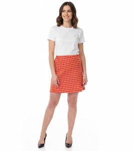 Jupe courte à carreaux Aniston CASUAL pour femme 33158658 Orange/Rose