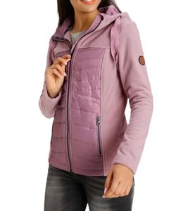 KangaROOS women's fleece jacket, sustainable quilted jacket with hood, transitional jacket 49600062 pink