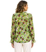 Blusa de verano para mujer Aniston, blusa de gasa transparente con estampado de flores por todas partes 13940242 Verde/Multicolor