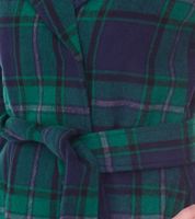 DELMAO women's coat checked autumn jacket with lapel collar and tie belt 17844429 green/blue