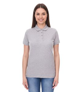 SANTINO Mathias women's polo shirt made of organic cotton Polo shirt with 4 button placket Short-sleeved shirt mottled 180 gr/m2 gray
