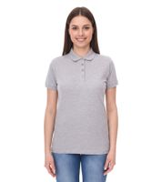 Polo de mujer SANTINO Mathias de algodón orgánico Polo con tapeta de 4 botones Camisa de manga corta jaspeada 180 gr/m2 Gris
