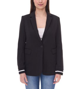 Blazer de mujer AjC, blazer boyfriend hasta la cadera con forro y cierre de un botón 21639409 Negro