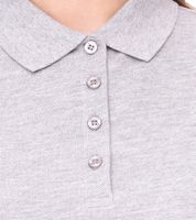 SANTINO Mika Polo-Shirt aus Bio-Baumwolle Polo-Hemd mit 4er Knopfleiste Kurzarm-Shirt meliert 210 gr/m2 Grau