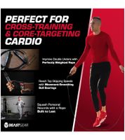 Corde à sauter BEASTGEAR 2,8 m Speed ​​​​Fitness Corde à sauter en acier Équipement d'entraînement léger et réglable Boxe MMA HIIT Entraînement Noir