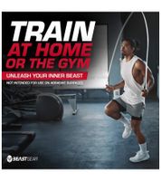 Corde à sauter BEASTGEAR 2,8 m Speed ​​​​Fitness Corde à sauter en acier Équipement d'entraînement léger et réglable Boxe MMA HIIT Entraînement Noir