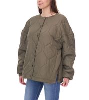 Damen wattierte Wende-Jacke Herbst-Jacke mit verstellbarem Saum Übergangs-Jacke Oversize 954904 Dunkelgrün