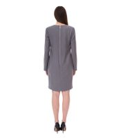 Robe durable pour femme avec épaulettes Robe d'affaires avec teneur en laine Mini robe 956968 Gris