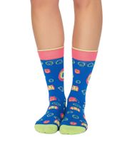 1 paio di calzini in cotone Moustard Digipet Tamagotchi Design Retro Gameplay Calze lunghe con motivo 22S-DIGI Blu scuro/Rosa/Giallo
