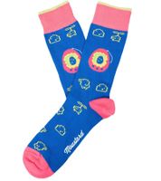 1 paio di calzini in cotone Moustard Digipet Tamagotchi Design Retro Gameplay Calze lunghe con motivo 22S-DIGI Blu scuro/Rosa/Giallo