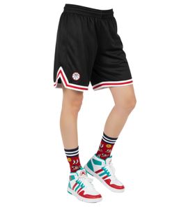 1 Paar Moustard Basketball Baumwoll-Socken mit Basketball Motiven gemusterte lange Strümpfe 17S-BASKET Rot/Schwarz/Bunt