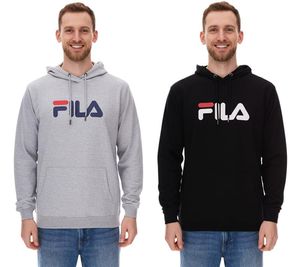 FILA Barumini Hoodie Herren Kapuzen-Pullover Pulli Sweater Baumwoll-Sweatshirt FAU0068 Schwarz oder Grau