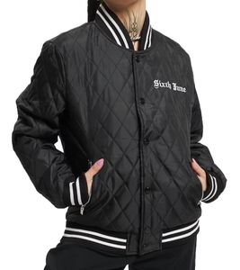 Chaqueta universitaria acolchada para mujer de Sixth June, chaqueta de transición para primavera, 22990, negra y blanca