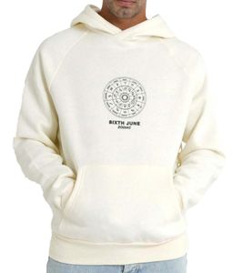 Sweat à capuche surdimensionné pour homme avec imprimé signe du zodiaque Sixth June 22629 Beige clair