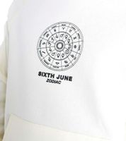 Sixth June Oversized Zodiac Signs Herren Kapuzen-Pullover Sweat-Hoodie mit Sternzeichen Print 22629 Hellbeige