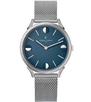 Pierre Cardin men's wristwatch analog quartz watch with stainless steel bracelet 3ATM 40mm CPI.2013 silver/blue