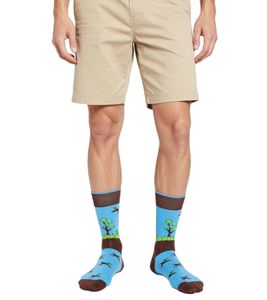 1 pairs of Moustard Duckhunt cotton socks with ducks and natural print patterned long socks 22S-DUCK blue/green/brown