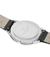 Pierre Cardin men's wristwatch analog quartz watch with leather strap 3ATM 39mm CPI.2016 silver/black/white