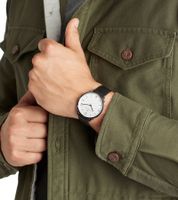Pierre Cardin men's wristwatch analog quartz watch with leather strap 3ATM 39mm CPI.2016 silver/black/white