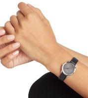 Reloj de señora Pierre Cardin de cuarzo analógico con esfera sencilla y correa de piel 3ATM 27 mm CPI.2510 Negro/Plata