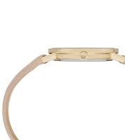 Pierre Cardin ladies gold-plated watch with brand abbreviation print analogue quartz watch with leather strap 3ATM 31mm CBV.1503 Beige/Gold