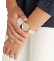 Pierre Cardin ladies gold-plated watch with brand abbreviation print analogue quartz watch with leather strap 3ATM 31mm CBV.1503 Beige/Gold