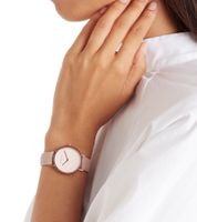 Reloj de señora Pierre Cardin con abreviatura de la marca impresa, reloj analógico de cuarzo con correa de piel 3ATM 31 mm CBV.1504 Rosa