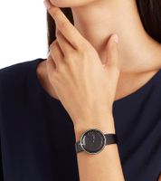 Pierre Cardin ladies' wristwatch, modern dial, analogue quartz watch with leather strap 3ATM 32mm CMA.0000 Black/Silver