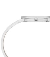 Pierre Cardin ladies' wristwatch with branded initials print, analogue quartz watch with leather strap 3ATM 31mm CBV.1501 white/silver