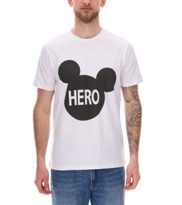 COURSE Mickey Mouse men's T-shirt with HERO print, cotton shirt, round neck, 901869 white