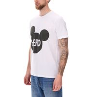 T-shirt pour homme COURSE Mickey Mouse avec imprimé HERO en coton à col rond 901869 Blanc