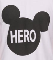 T-shirt pour homme COURSE Mickey Mouse avec imprimé HERO en coton à col rond 901869 Blanc