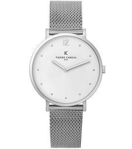 Pierre Cardin orologio da donna semplice con bracciale analogico al quarzo con bracciale in acciaio inossidabile 3ATM 39mm CBV.1006 Argento