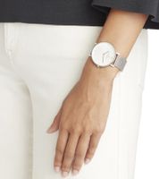 Pierre Cardin Damen schlichte Armband-Uhr analoge Quarz-Uhr mit Edelstahl-Armband 3ATM 39mm CBV.1006 Silber