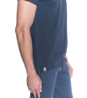 T-shirt basique pour homme COURSE avec poignets et col rond en coton 901060 Bleu foncé