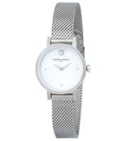 Reloj de pulsera de dos manecillas para mujer Pierre Cardin con esfera con detalles en círculos plateados, reloj analógico de cuarzo con brazalete de acero inoxidable 3ATM 27 mm CCM.0522 Plata