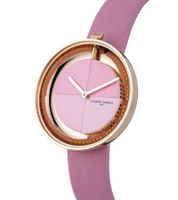 Pierre Cardin ladies' wristwatch, modern dial, analogue quartz watch with leather strap 3ATM 32mm CMA.0004 pink/gold