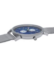 Pierre Cardin men's wristwatch with multi-dial and colored accents, analog quartz watch with stainless steel bracelet 3ATM 44mm CPI.2064 silver/blue