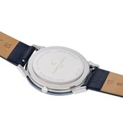 Pierre Cardin men's wristwatch analog quartz watch with leather strap 3ATM 40mm CPI.2017 dark blue/silver