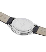 Pierre Cardin ladies' wristwatch, simple dial, analogue quartz watch with leather strap 3ATM 40mm CPI.2000 black/silver