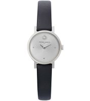Montre-bracelet à deux aiguilles pour femme Pierre Cardin avec cadran et détails en cercle argenté Montre à quartz analogique avec bracelet en cuir 3ATM 27 mm CCM.0504 argent/noir