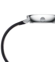 Montre-bracelet à deux aiguilles pour femme Pierre Cardin avec cadran et détails en cercle argenté Montre à quartz analogique avec bracelet en cuir 3ATM 27 mm CCM.0504 argent/noir