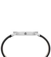 Pierre Cardin ladies' wristwatch with letters of the brand as numbers, analogue quartz watch with leather strap 3ATM 39mm CBV.1001 black/silver/white