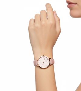 Pierre Cardin ladies' wristwatch, simple dial, analogue quartz watch with leather strap 3ATM 36mm CBV.1124 pink
