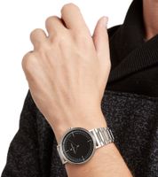 Pierre Cardin men's timeless wristwatch with folding clasp analog quartz watch with stainless steel bracelet 3ATM 41mm CBV.1028 silver