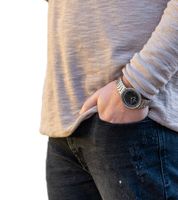 Pierre Cardin men's timeless wristwatch with folding clasp analog quartz watch with stainless steel bracelet 3ATM 41mm CBV.1028 silver