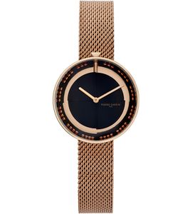 Reloj de mujer Pierre Cardin, esfera moderna, analógico, de cuarzo, con brazalete de acero inoxidable, 3 ATM, 33 mm, CMA.0001, oro rosa/negro