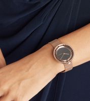 Pierre Cardin Damen Armband-Uhr modernes Ziffernblatt analoge Quarz-Uhr mit Edelstahl-Armband 3ATM 33mm CMA.0001 Rose-Gold/Schwarz