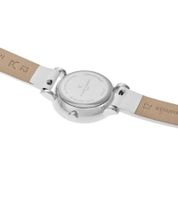 Pierre Cardin ladies two-hand wristwatch dial with silver circle details analogue quartz watch with leather strap 3ATM 27mm CCM.0505 white/black/silver